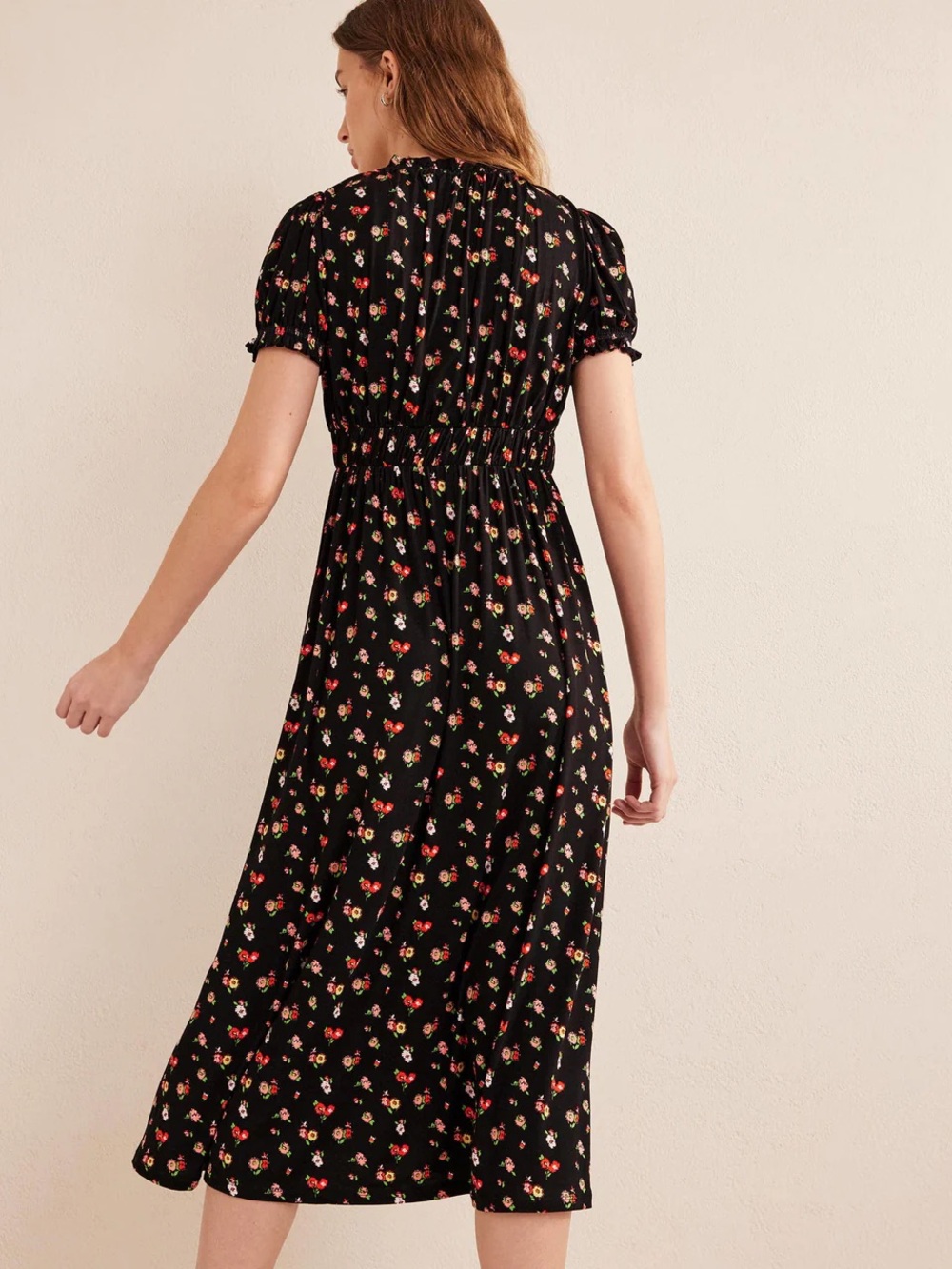 Boden Rosanna Jersey Midi maxi Tea black dainty spring floral Dress 8 - Picture 14 of 14
